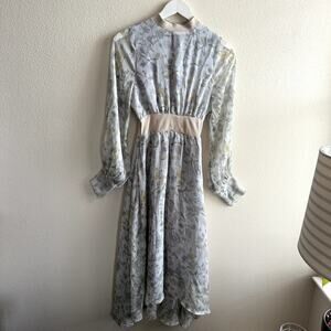 GRL Sheer Floral Chiffon Dress- Medium